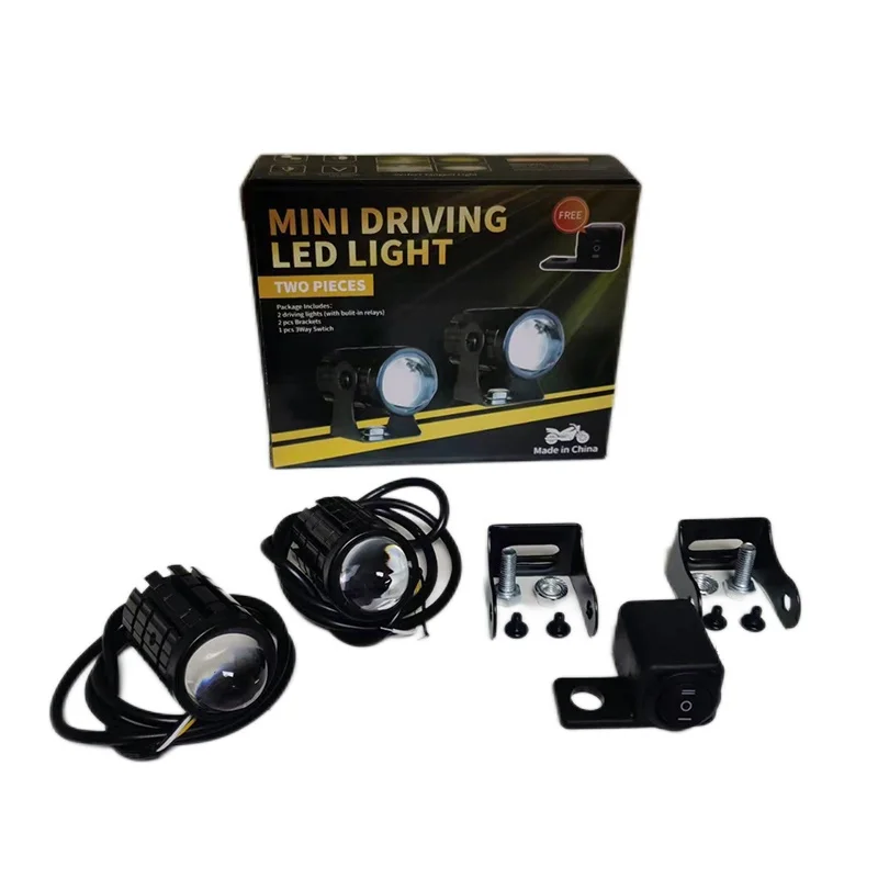 1Box Mini Motorcycle Led Lights Spot Light Waterproof Hi&Low Motorcycle Headlight LED Bulbs