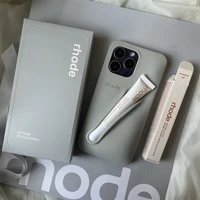 Rhode Lipstick Phone Case for iPhone 16 15 13 12 11 14 Pro Max Plus Soft Liquid Silicone Cover with Lipstick Set Shopping Box 4