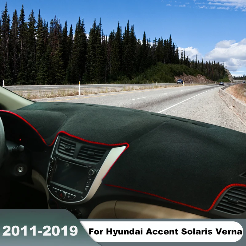 

Солнцезащитный коврик для приборной панели автомобиля, коврик для Hyundai Solaris Accent Verna RB 2011 2012 2013 2014 2015 2016 2017 2018 2019, аксессуары