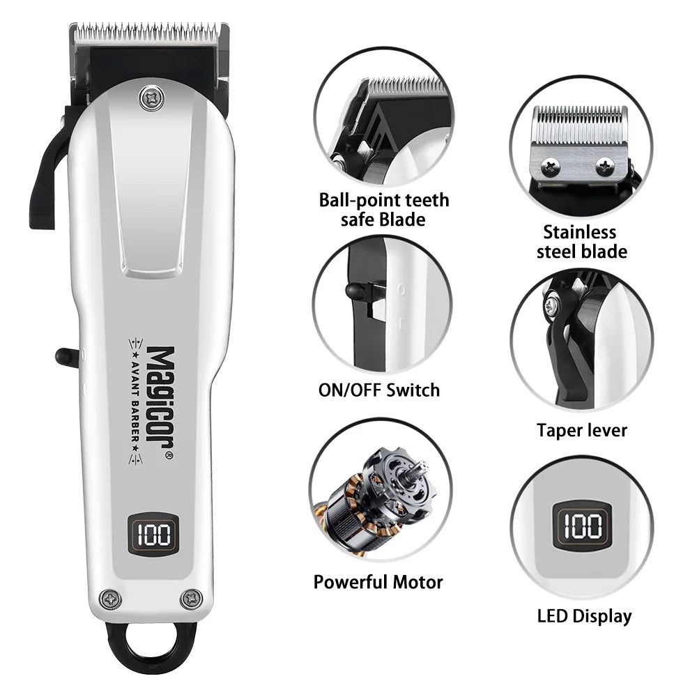 Professional Electric Hair Clipper UBS Rechargeable Cordless Beard Trimmer Men Powerful Electric Hair Clipper Trimming Tool