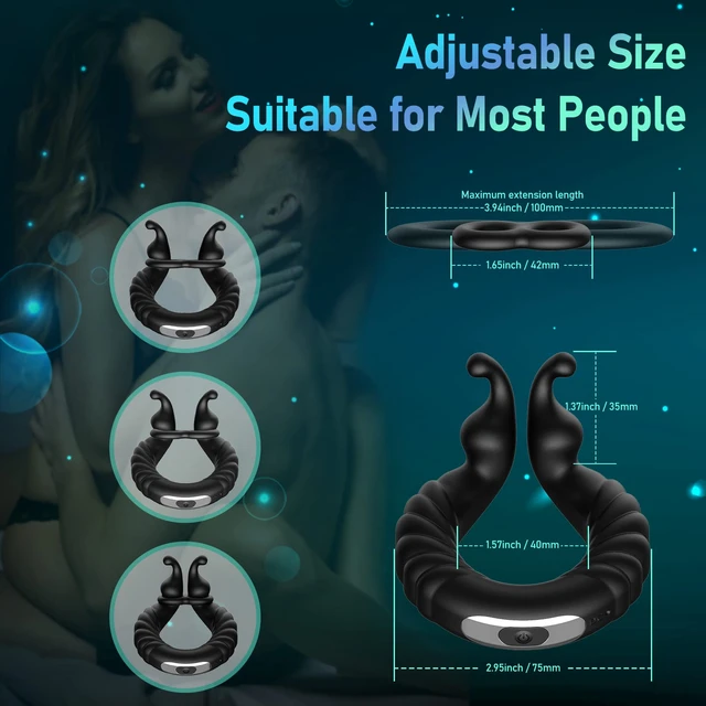 Silicone Silencieux Masculin Anneau Vibrant ＰéNIS Couple,CocĶring  Vibrờmásseurś Anneau Silicone Vibrant ＰéNIS pour Homme Fe