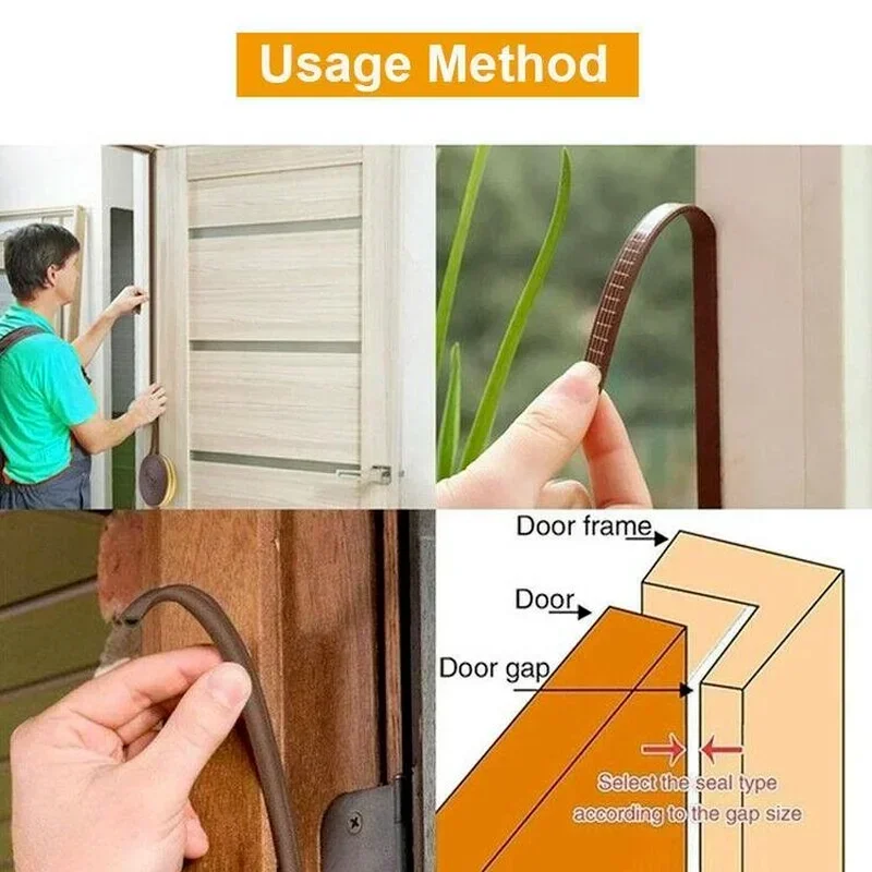 20M Door window sealing strip self adhesive Sound Insulation Foam Weatherstrip Anti-Collision Rubber Seal Draught Excluder Tape door seal strip sealing strip tape window seal strip sealing tape sealing strip rubber seal strip rubber door weatherstripping door weatherstripping door draft stopper