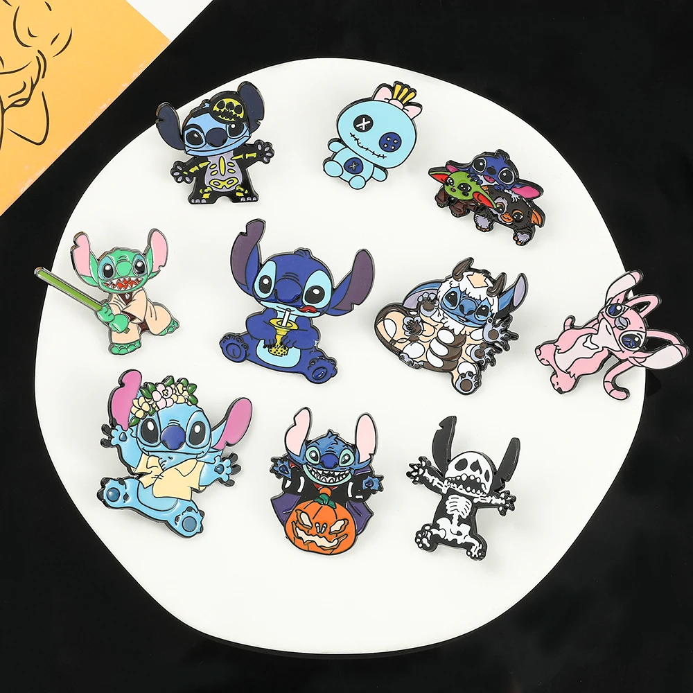 Disney Kawaii Stitch anime figure pin clothing decoration badge Stitch  action figure DIY backpack decor children's toys gifts - AliExpress