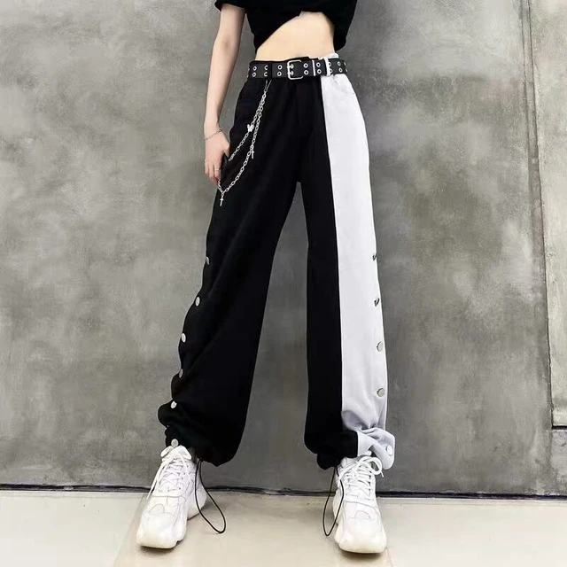 Grey Sweatpants Thin Summer Casual Wide Leg Long Pants for Girls and  Students Trousers Black - AliExpress