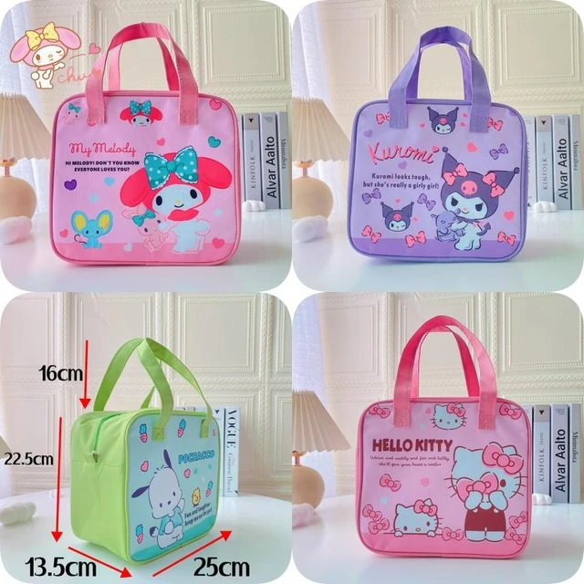 Sanrio cartoon cute Melody handbag lunch box insulation bag large capacity lunch  bag Hello Kitty portable