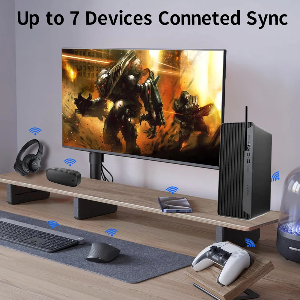 150M 장거리 BT 5.4 어댑터, PC 마우스 키보드 헤드폰 스피커용 안테나 포함 USB BT 동글, Win11/10/8.1/7 지원
