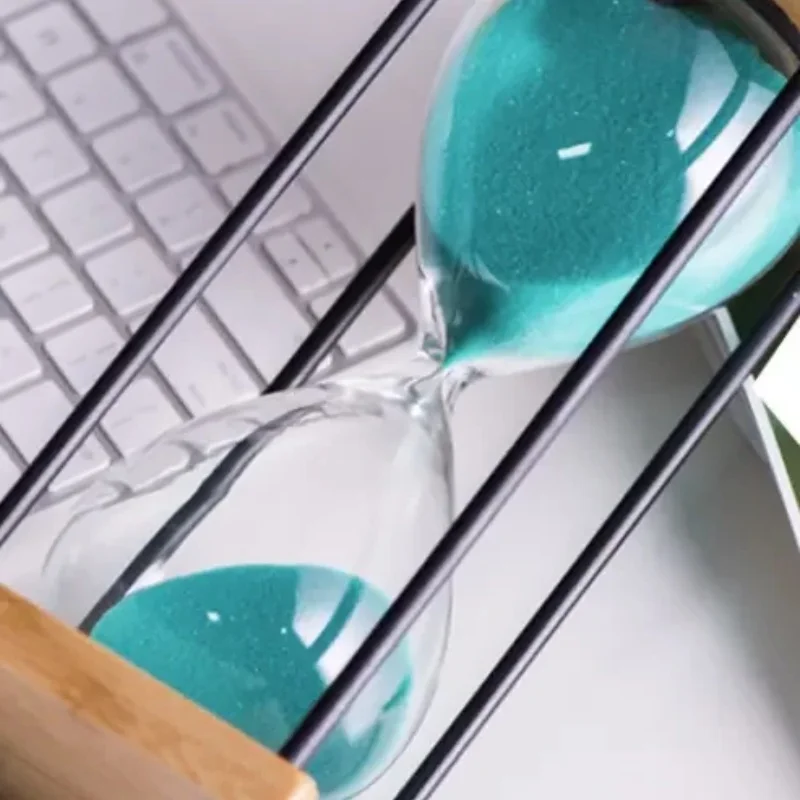 30/60 Minutes Wooden Four-column Handmade Glass Hourglass Sandglass Children Do Homework Timer Creative Sand Clock Home Decor 5
