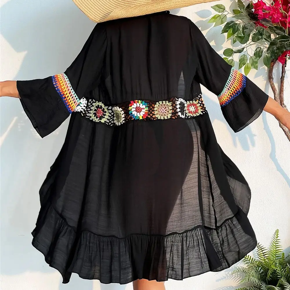Bohemian Women\'s Swimsuit Dresses Sexy Beachwear Casual Beach Bathing Suit Cover Up Dress Beach Kimono Cover Ups Beach Dress