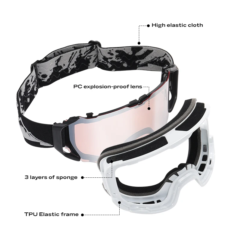 Double Layers Anti-fog Ski Goggles Snowmobile Ski Mask Skiing Glasses Men Women Snow Googles Snowboard Sunglasses free Case 2