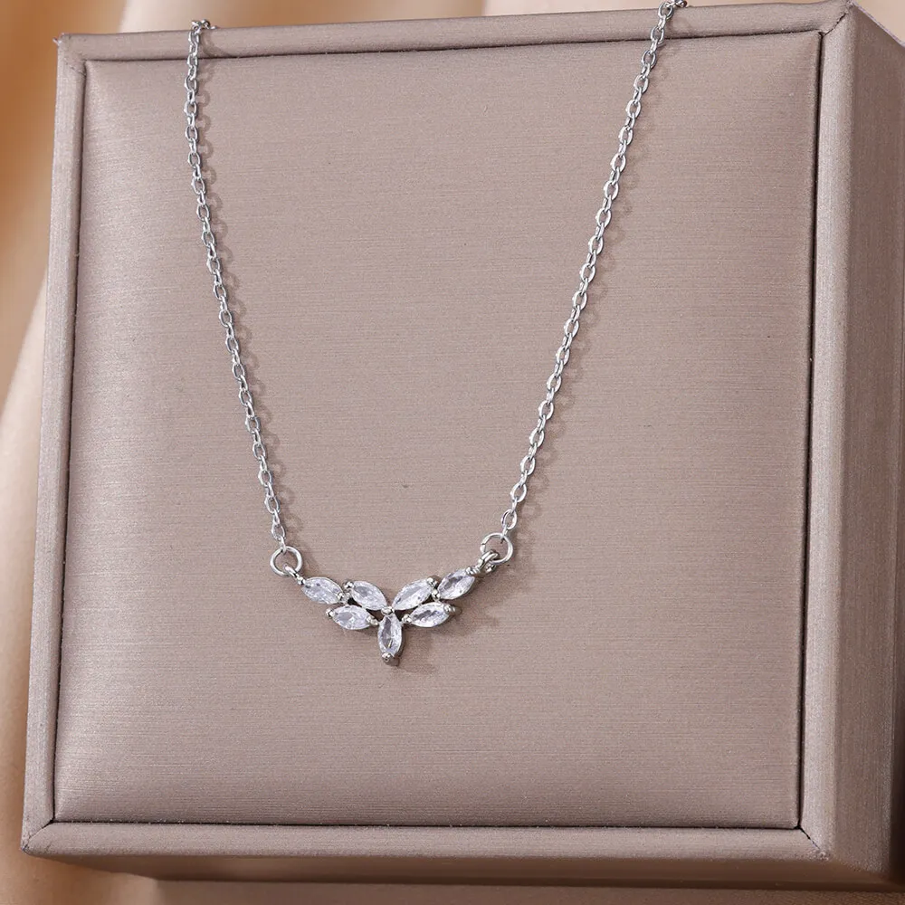 Vine Water Drop Necklaces Gold Color For Women