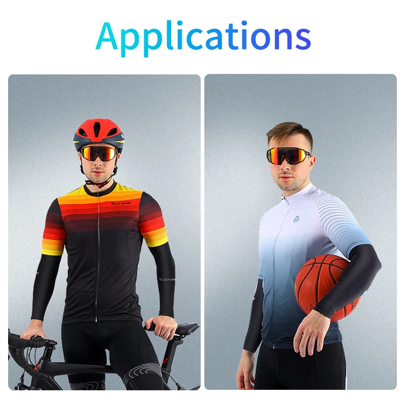 WEST BIKING UV Sun Protection Sport Arm Sleeves Cycling Running Basketball Fitness Breathable Men Women Sunscreen Arm Warmers