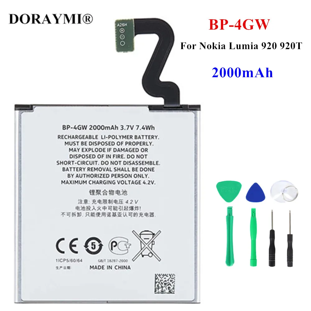 Batteria Originale Bp-4Gw 2000Mah Per Nokia Lumia 920 920T Batterie Di Ricambio Per Telefono Bateria + Tools
