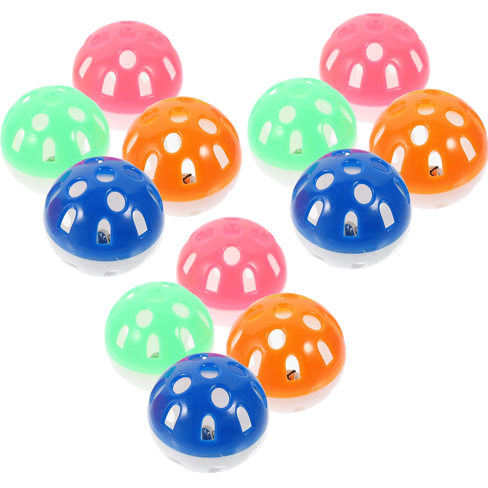 

12 Pcs Hollow Bell Ball Parrot Hanging Toy Chew Cat Toys Bird Parakeet Small Balls Plastic Portable Birds