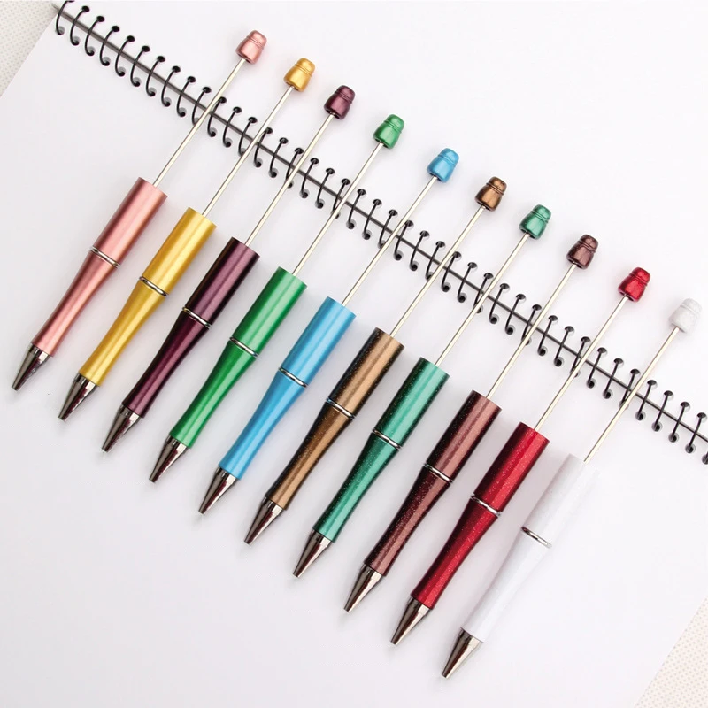 

Creative Gradient Color Plastic Ballpoint Pen Fashion Beaded Ball Pen Students Office School Supplies Stationery Kids Gift