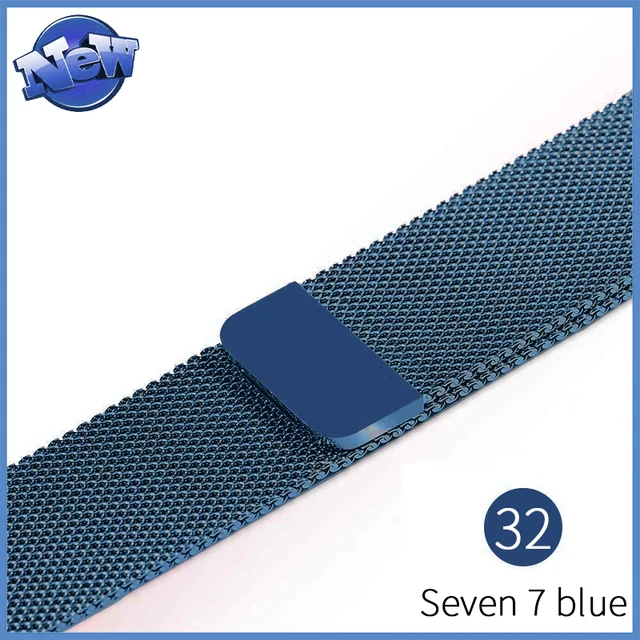 Strap For Apple watch band 44mm 40mm 42mm 38mm 41mm 45 stainless steel Metal bracelet magnetic Milanese loop Apple watch 34567se Seven7 blue