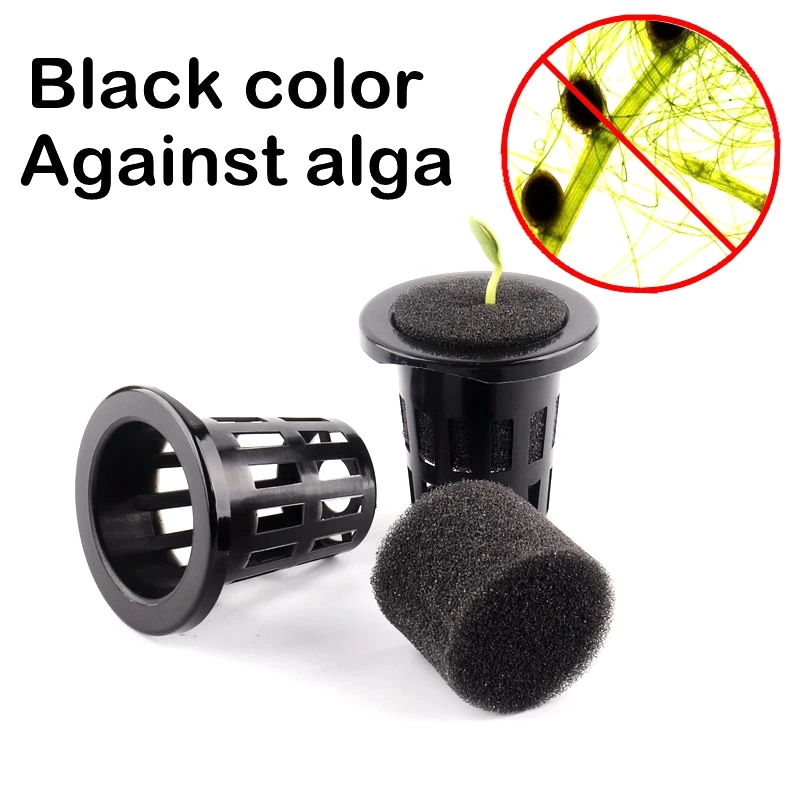 Nursery Pots Plant Propagation Pots Hydroponic Plant Pots 50pcs Black Hydroponic Baskets Sponge Garden Vegetable Soilless Planting Sponge Nursery Pots Foam Plants Root Fixed