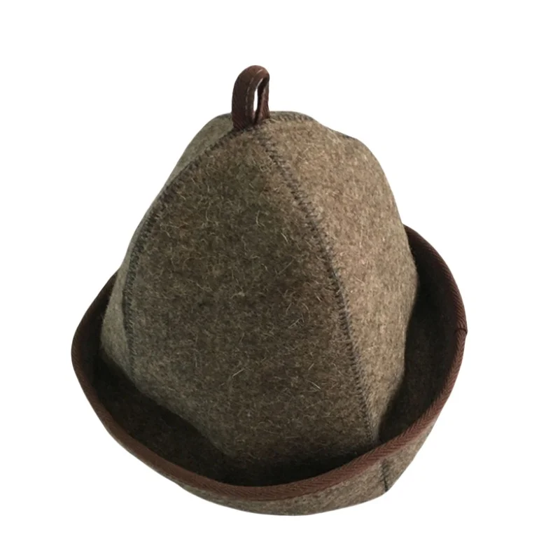 Natural wool felt sauna hat cap russian banya hat for men and women 6
