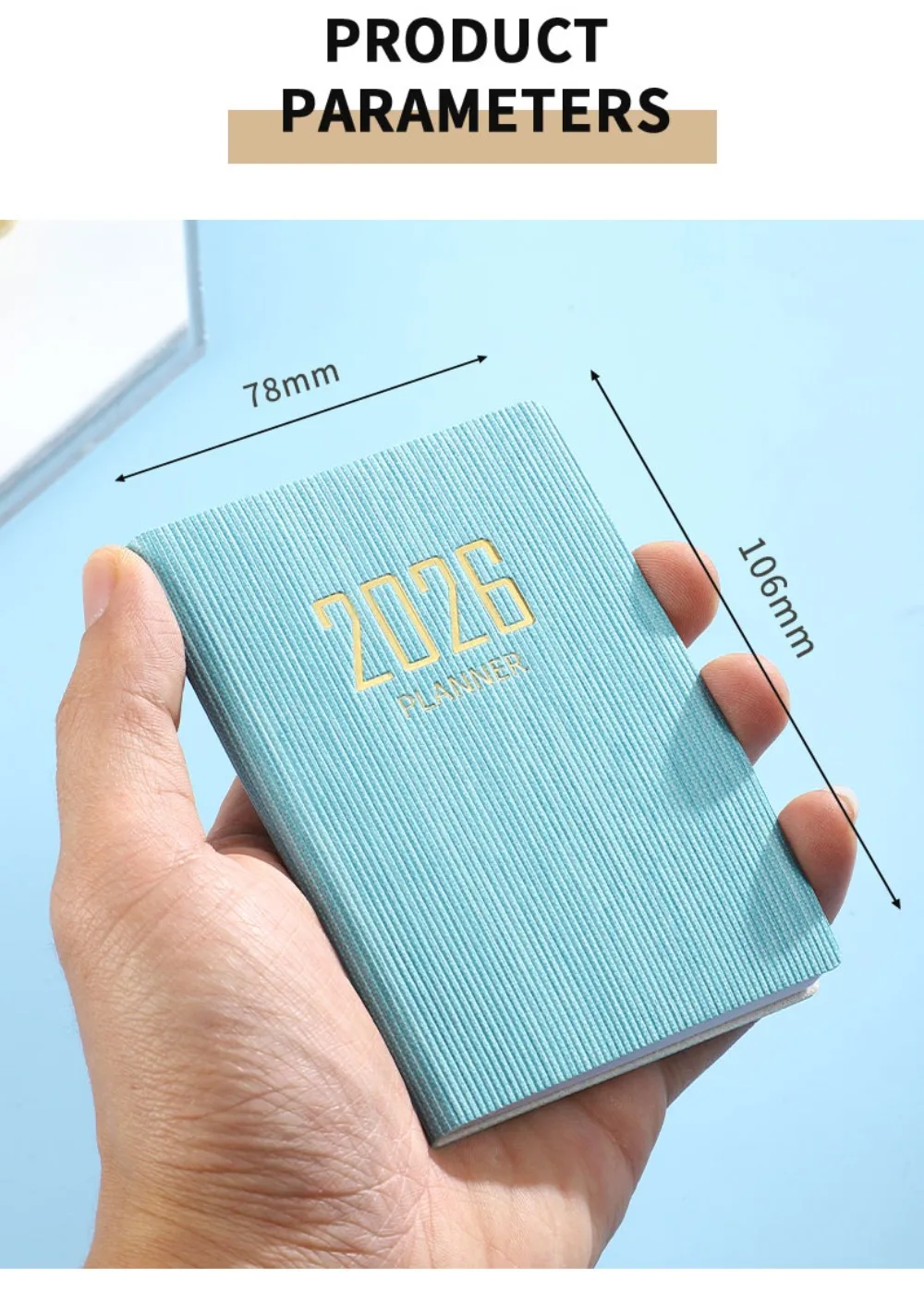 Tragbare A7 2026 Agenda-Buchtasche mit Kalender, Tagebuch, Wochenplaner, Terminbuch, Schulbüro – Detail 9