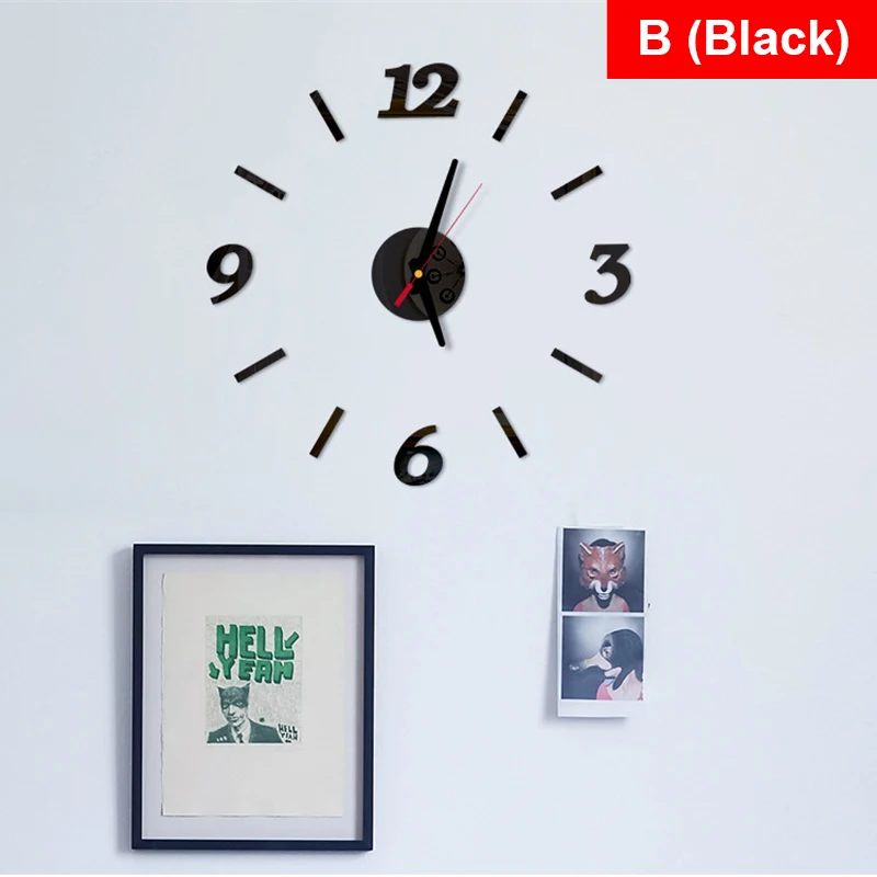 3D Mirror Number Wall Clock Stickers 40cm Modern Design DIY Digital Wall Clocks for Home Art Living Room Office Decoration Clock 