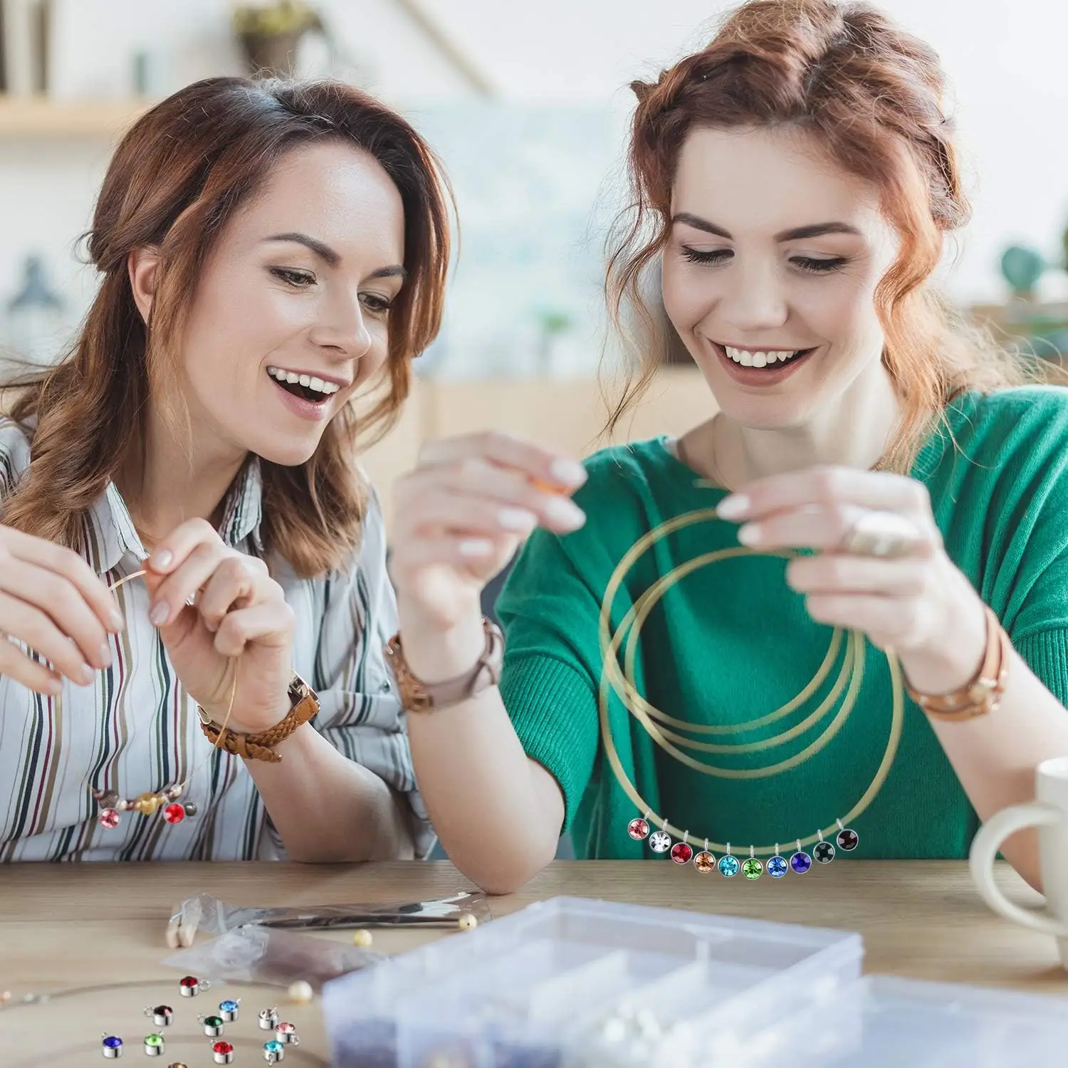 10 Stück Edelstahl-Kristall-Geburtsstein-Anhänger mit Strass für Schmuckherstellung, Halsketten-Zubehör, DIY-Ohrringe, Geschenk – Detail 6