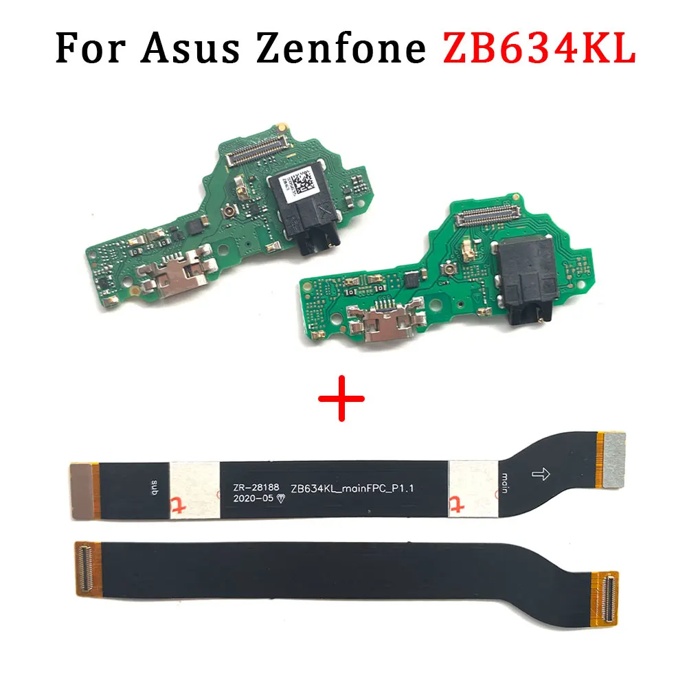 

Original For Asus Zenfone Max Plus (M2) ZB634KL A001D USB Charging Port Mic Microphone Dock Connector Board Flex Cable