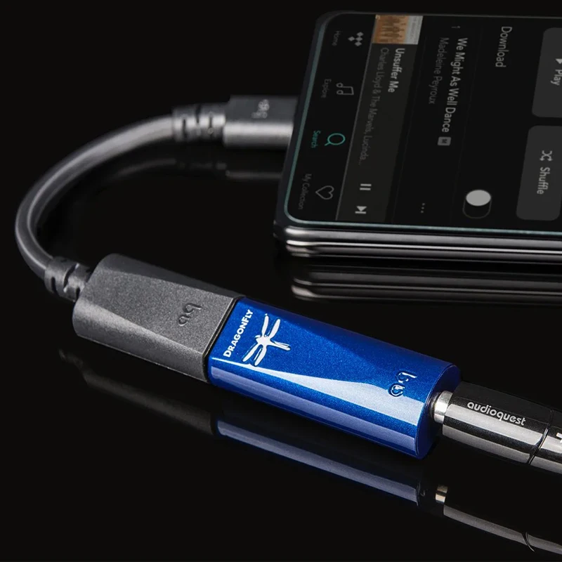 AudioQuest DragonFly 코발트 오디오 디코더 iPhone 및 안드로이드 휴대폰용 오디오 디코딩 동글 ES9016 오디오 디코더 칩