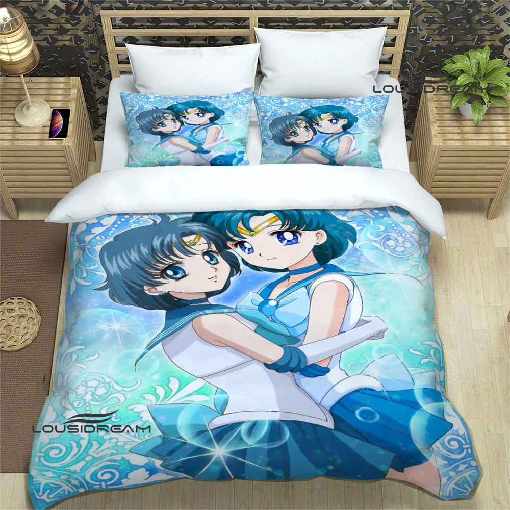 

S-Sailor Moon Anime print Bedding Sets exquisite bed supplies set duvet cover bed comforter set bedding set luxury birthday gift