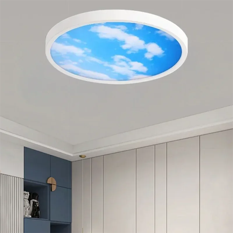 

LED Ceiling Light Modern Blue Sky Moon Ultra-thin Lighting Lustre For Corridor Balcony Bedroom Aisle Living Room Home Decor Lamp