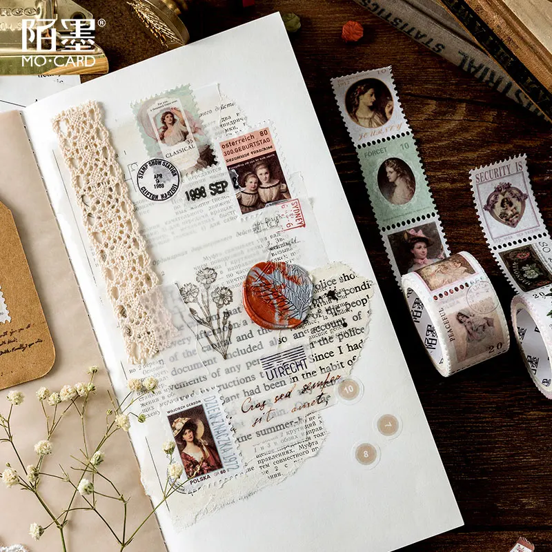 Washi Tape Vintage Post Office Series Retro stamps Coffee Decorative Adhesive Tape