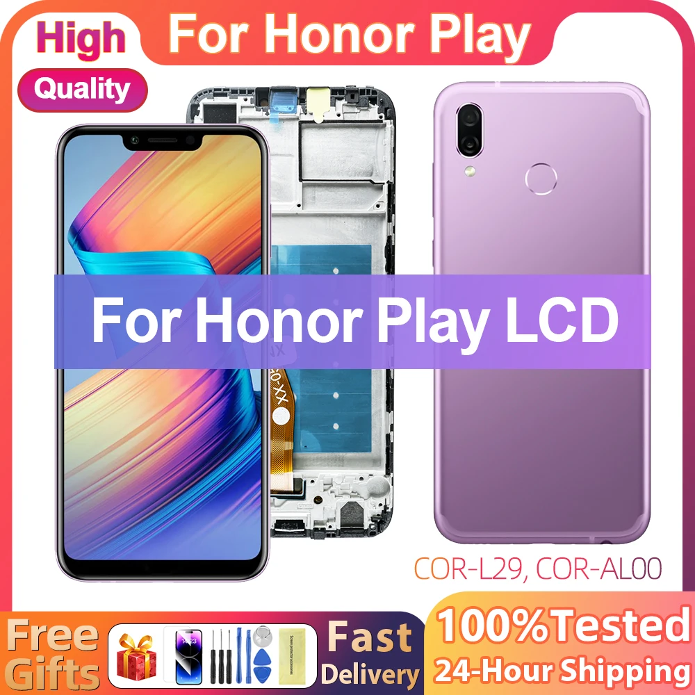 ЖК-дисплей 6,30 дюйма для Huawei Honor Play, для телефона, ЖК-дисплей для Honor Play, дисплей с сенсорным экраном, дигитайзер, запасная часть в сборе
