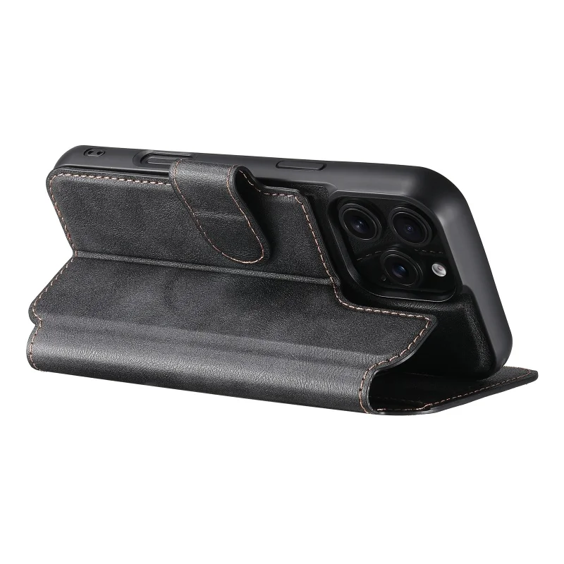 2-in-1 abnehmbare, kabellose, magnetische Lederhülle mit Ladefunktion für iPhone 18 17 16 15 14 13 12 ProMax Magsafe Flip Case – Detail 12