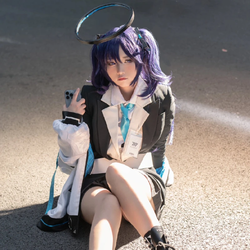 

Hayase Yuka Cosplay Costume Blue Archive Wig Shoes Gun Halloween Carnival Cosplay Party Props Accessories