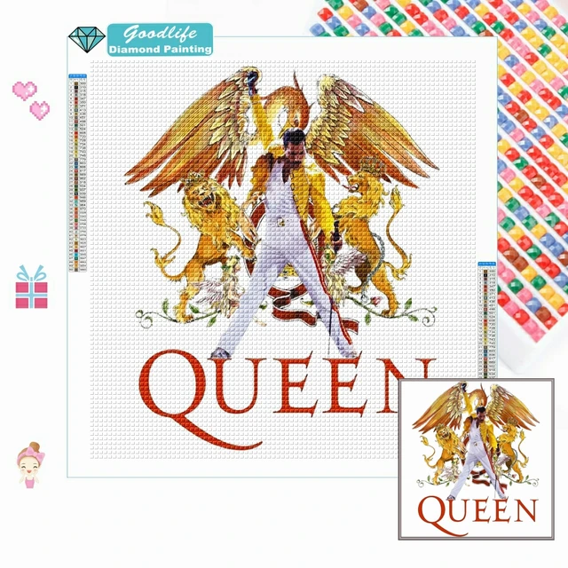 Queen Ribbon Freddie Mercury Diamond Painting 5D Diy Beads Puzzle Rock Band  AB Drill Art Embroider Cross Stitch Kit Home Decor