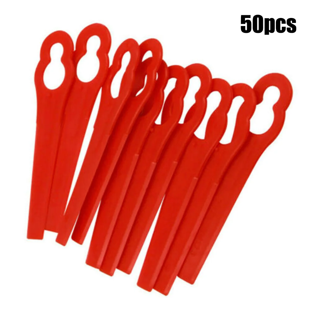 50Pcs Plastic Blades For KULLER OZITO Grass Trimmer Lawn Mower Brush Cutter Head Blade Garden Electric Brushcutter Spare Parts