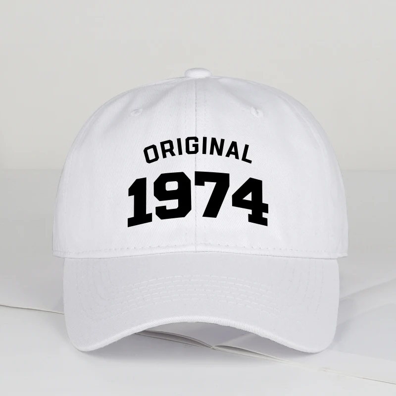 오리지널 1974 프린트 야구 모자 가볍고 통기성이 좋으며 조절 가능한 미니멀리스트 스타일 남녀공용 캐주얼 외출 50번째 생일 선물