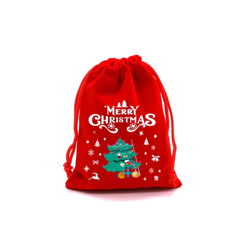 thumbnail image 1 of Bolsas de terciopelo navideñas de 9 x 12 cm, 13 x 18 cm, pequeñas bolsas para regalos de dulces, bolsa con cordón para decoración navideña, bolsa para envolver pulseras y joyas, 1 of 5