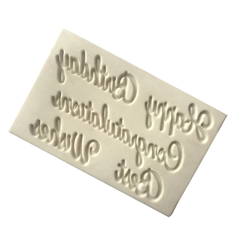 1 Pcs Chocolate Mould Cake Decorating Tools Blessing Letters Happy Birthday Best Wishes Congratulations Silicone Fondant Molds