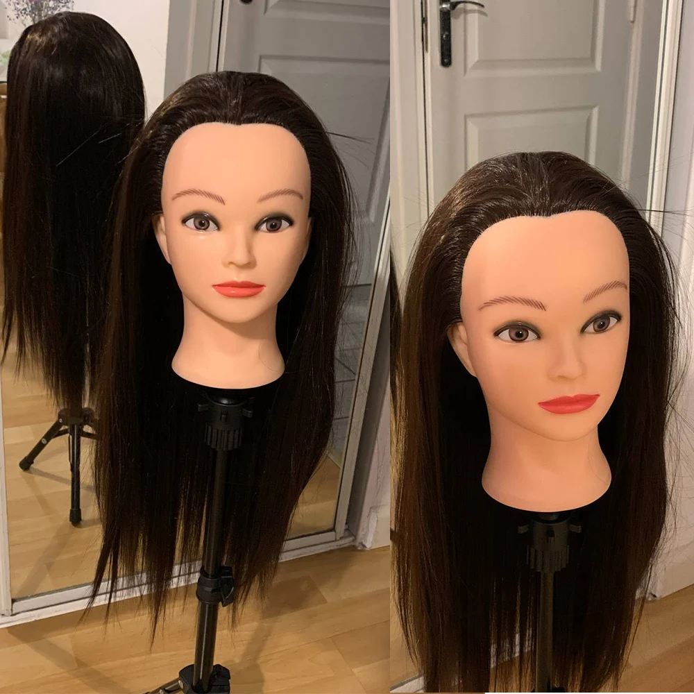 100% Real Hair Mannequin Head Hairdresser Training Head With Stand Tripod  Afro Manikin Cosmetology Doll Head For Braiding Stylin - AliExpress