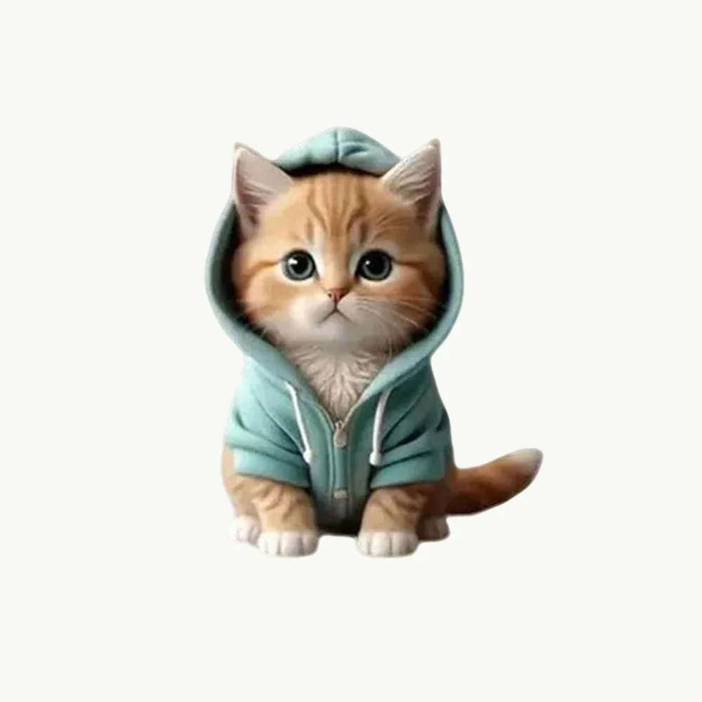 1PC Hooded Kitten Car Air Vent Clip Decoration, Acrylic Aromatherapy Accessory