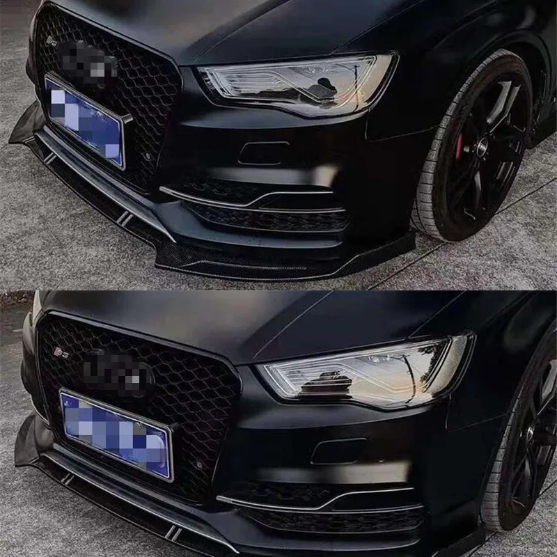 

Диффузор для бампера переднего бампера Audi A3 S3 RS3, 3 шт., сплиттер, аксессуары для защиты от столкновений, разделитель из полиуретана, комплект отделки корпуса 2014 2015
