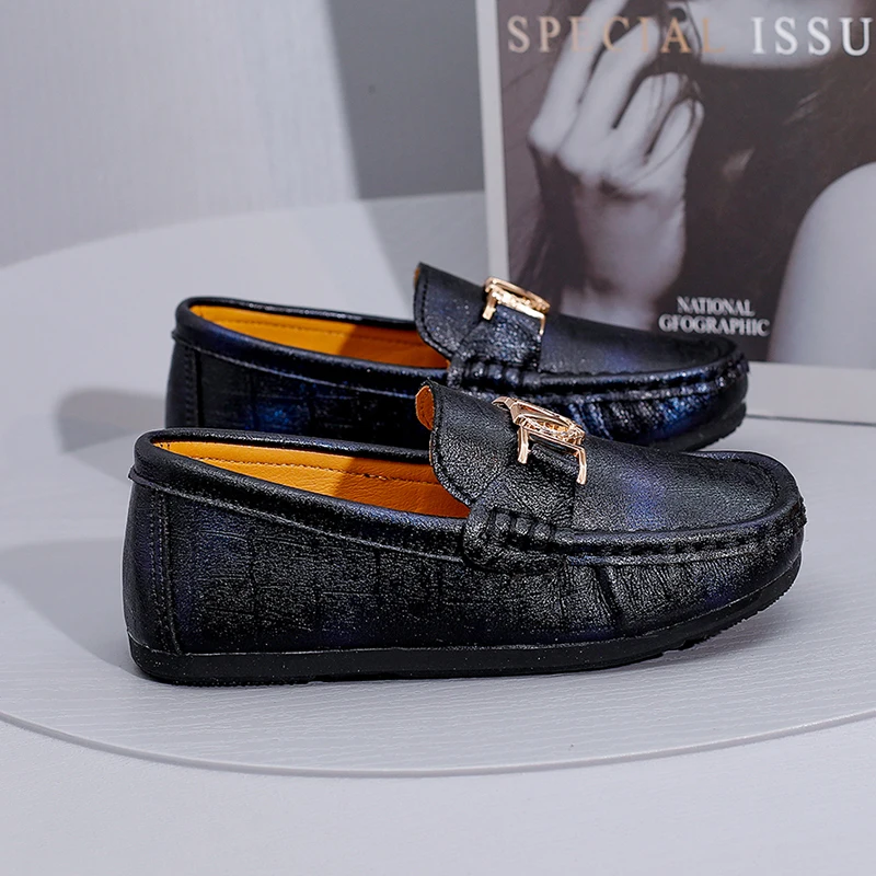 Designer Luxury Genuine Leather Kids Loafers for Boys Girls Shoes Moccasins Baby Children Flats Casual Girl Boy Children's Shoes Leather Shoes Girls Flats