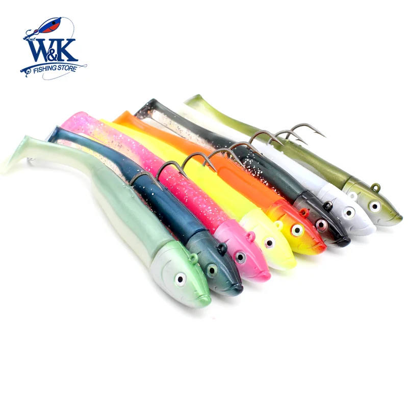 15cm JIG Soft Tail KIT with 55g JIG Head 4.5 inch Soft Lure for Boat  Fishing Lures 5/0 Hooks Shad Tuna Deep Sea Swimbait