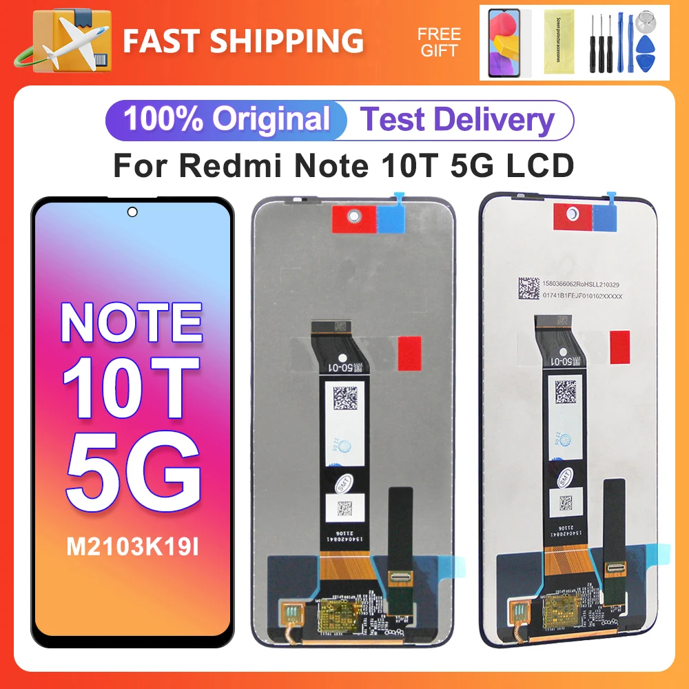 

Note10T 5G LCD 6,5 дюймовый экран для Xiaomi Redmi Note10T 5G ЖК-дисплей сенсорный экран дигитайзер замена в сборе M2103K19I LCD