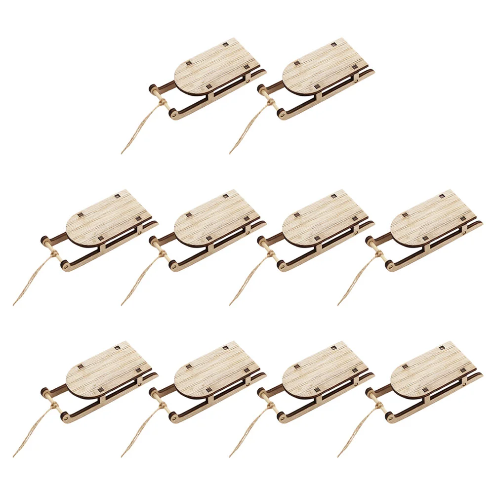 

"Christmas Wooden Sleigh Ornaments Set of 10 for DIY Crafts and Tree Decoration"
