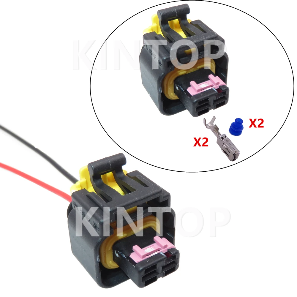 

1 Set 2 Pins 4410801 AC Assembly Automobile Wiring Terminal Connector Auto Cable Socket with Wires