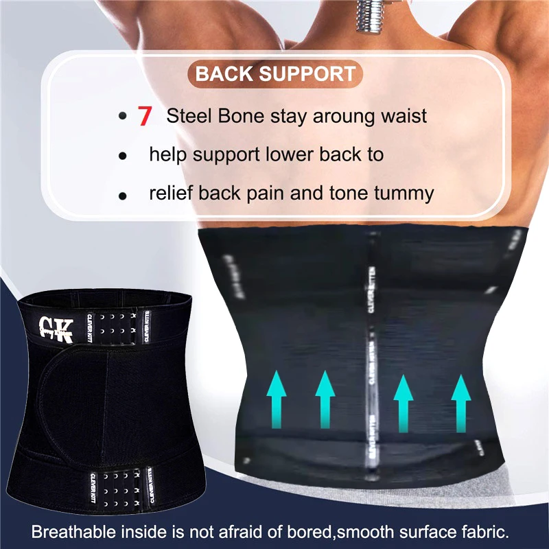 AfruliA Men Slimming Belt Waist Trainer Body Shapers Corset Shapewear High Compression Modeling Strap Sports Brace Fajas Girdles 3