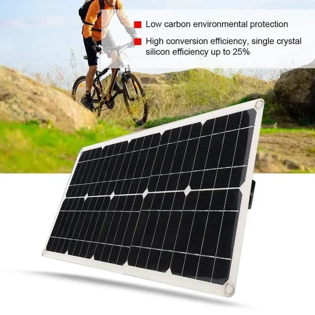 Flexible Solar Panel with Controller Cables Module, Solar Battery for Car, RV, Boat, Camping, Outdoor, 100W, 10A-100A, 12V, 24V 3