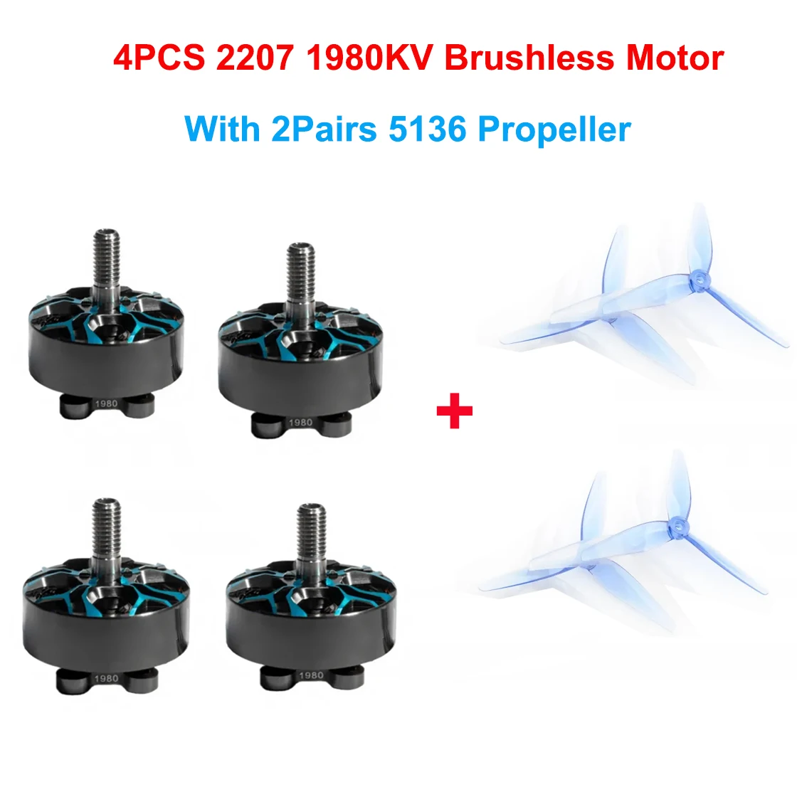 4 Stück HQPROP 2207 1980KV 2050KV Bürstenlose Motoren mit 5136 CW CCW Propellern für FPV Drohne 5 Zoll Freestyle Racing FPV DIY Teile