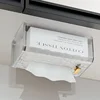 Tissue Box Transparent Rectangular Tissue Storage Box Bathroom Wall Mounted Toilet Paper Case Desktop Napkin Box 5