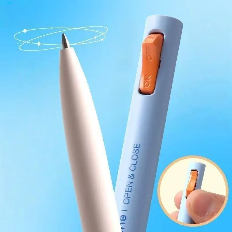 1개입 크리에이티브 오픈/클로즈 0.5mm 듀얼 볼팁 퀵드라이 블랙 잉크펜 피젯 클릭 젤 펜 재미있는 문구류